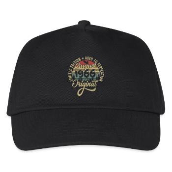 August 1966 Geburtstagsgeschenk August 1966 August - Kinder Basecap - Schwarz - Vorne