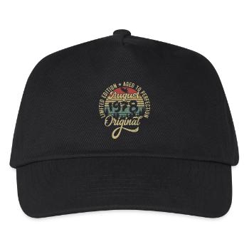 August 1978 Geburtstagsgeschenk August 1978 August - Kinder Basecap - Schwarz - Vorne