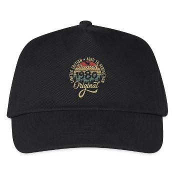 August 1980 Geburtstagsgeschenk August 1980 August - Kinder Basecap - Schwarz - Vorne