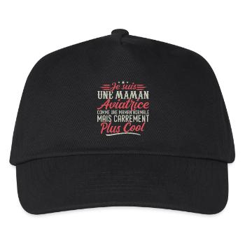 Je suis une maman Aviatrice, carrément cool - Casquette de baseball Enfant - noir - Devant