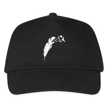Gefiederter Freiheitsvogel Flugdesign - Kinder Basecap - Schwarz - Vorne