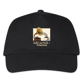 Kaffee und Musik = Entspannung - Kinder Basecap - Schwarz - Vorne