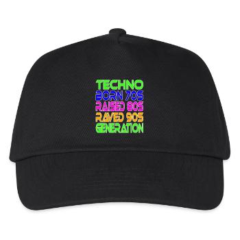 Techno Generation - Kinder Basecap - Schwarz - Vorne
