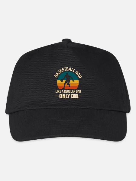 Basketball Papa Retro Sonnenaufgang Design - Kinder Basecap - Schwarz