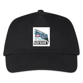 Skilift und Bergmotiv mit Abenteuer-Charme - Kinder Basecap - Schwarz - Vorne