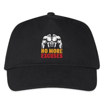 Muscular torso with motivational message - Kids’ Baseball Cap - black - Front