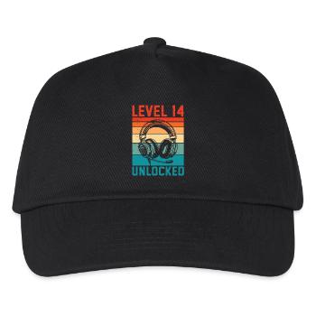 14 Jahre Geburtstag Teen Gamer Level 14 freigeschaltet - Kinder Basecap - Schwarz - Vorne