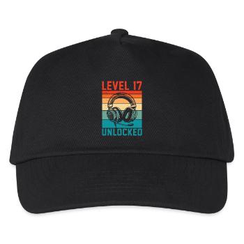 17 Jahre Geburtstag Teen Gamer Level 17 freigeschaltet - Kinder Basecap - Schwarz - Vorne