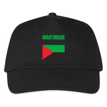 Martinique Antillen Flagge T-Shirt - Kinder Basecap - Schwarz - Vorne