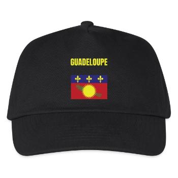 T-Shirt mit Flagge auf den Antillen von Guadeloupe - Kinder Basecap - Schwarz - Vorne