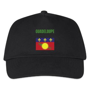 T-Shirt mit Flagge auf den Antillen von Guadeloupe - Kinder Basecap - Schwarz - Vorne
