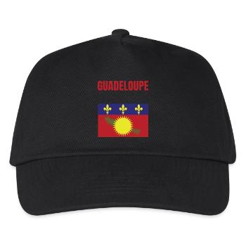 T-Shirt mit Flagge auf den Antillen von Guadeloupe - Kinder Basecap - Schwarz - Vorne