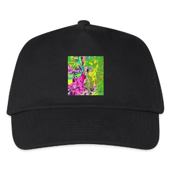Neonfarbene Stadt-Vibes - Kinder Basecap - Schwarz - Vorne