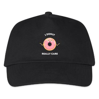 I Donut Really Care – Lustiger gelangweilter Donut - Kinder Basecap - Schwarz - Vorne
