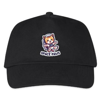 Space Paws – Pixel Cat in Space - Kinder Basecap - Schwarz - Vorne