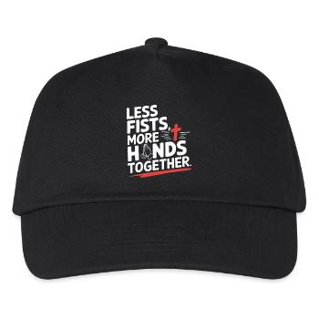 Less Fists More Hands Together Gebet - Kinder Basecap - Schwarz - Vorne