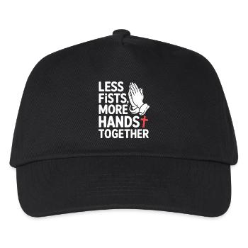 Less Fists More Hands Together Gebet - Kinder Basecap - Schwarz - Vorne