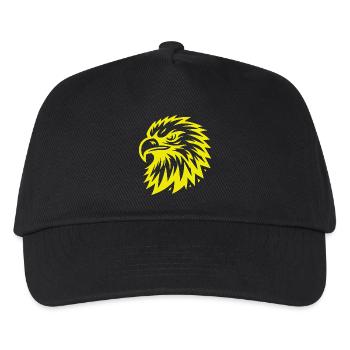 Goldener Adlerkopf – Majestätisches Adler Design - Kinder Basecap - Schwarz - Vorne