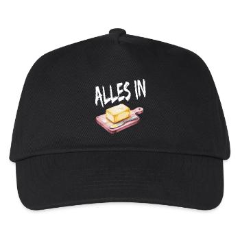 Alles In Butter Lustiges Motiv - Kinder Basecap - Schwarz - Vorne