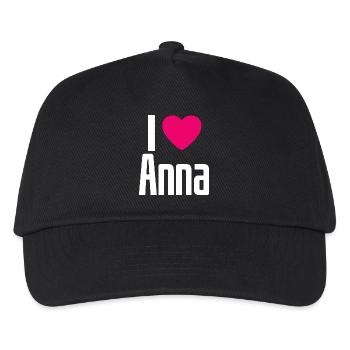J’aime Anna Coeur Rose J’aime Anna - Casquette de baseball Enfant - noir - Devant