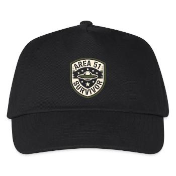 Lustiges Area 51 Überlebendes Alien UFO - Kinder Basecap - Schwarz - Vorne