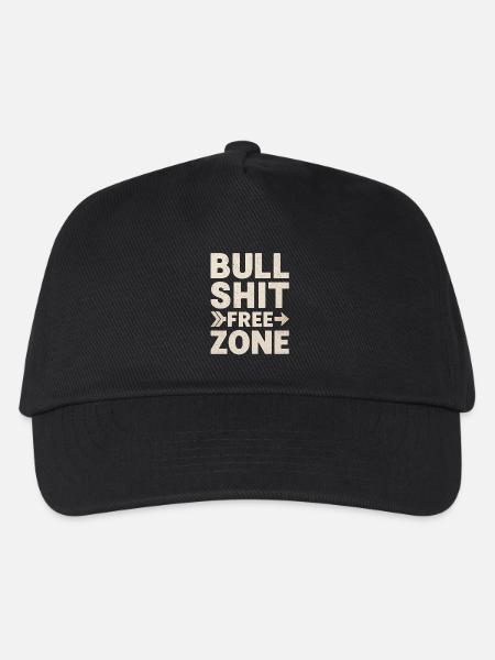 Bullshit Free Zone - Kinder Basecap - Schwarz