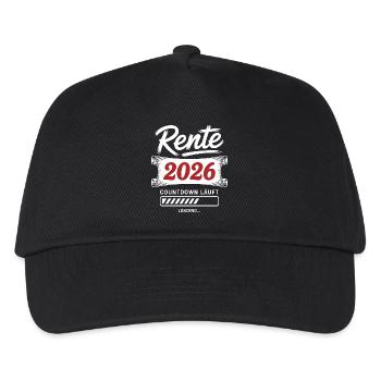Rente 2026 Countdown Läuft - Kinder Basecap - Schwarz - Vorne