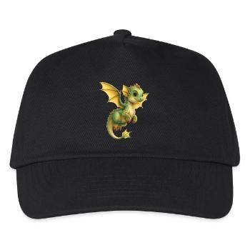Drache - Kinder Basecap - Schwarz - Vorne