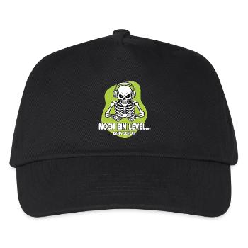 Gamer Skelett Noch Ein Level - Kinder Basecap - Schwarz - Vorne