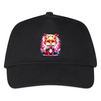 Kawaii Chibi Fuchs - Kinder Basecap - Schwarz - Vorne