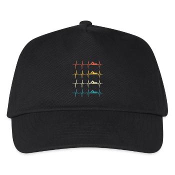 Schwimmer-Herzschlag-Schwimmen - Kinder Basecap - Schwarz - Vorne
