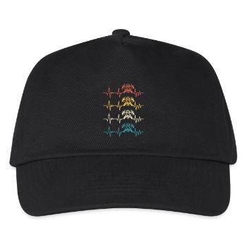 Retro Firefighter Heartbeat Firefighter - Kids’ Baseball Cap - black - Front