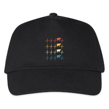 Herzschlag Schaf, Schaf, Schaf - Kinder Basecap - Schwarz - Vorne