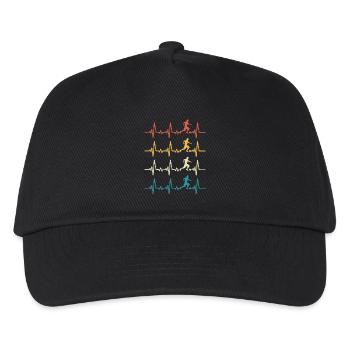 Retro Football Heartbeat footballer - Kids’ Baseball Cap - black - Front