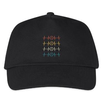 Volleyball Heartbeat Retro Volleyball  - Kids’ Baseball Cap - black - Front