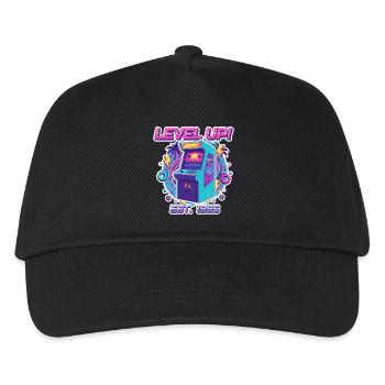 Level Up 1985 – Retro Arcade Automat Design - Kinder Basecap - Schwarz - Vorne
