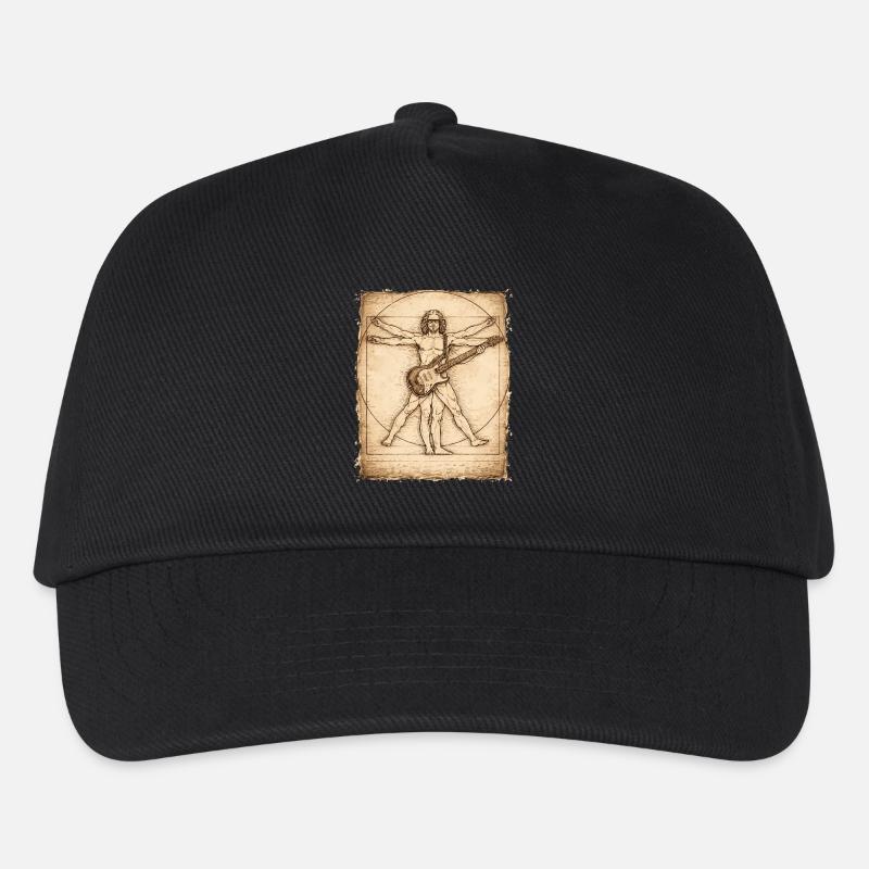 Vitruvian Rocker Gitarrist Design - Kinder Basecap - Schwarz