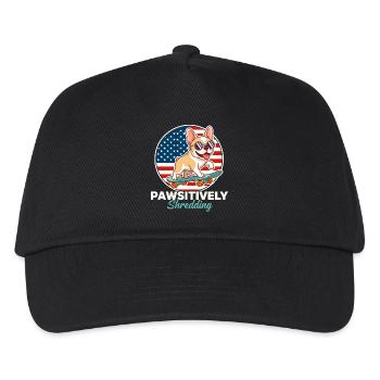 Pawsitively Shredding French Bulldog Skater - Kids’ Baseball Cap - black - Front