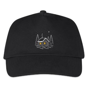Cabane enneigée au clair des étoiles - Casquette de baseball Enfant - noir - Devant