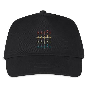 biathlon heartbeat retro biathlete - Kids’ Baseball Cap - black - Front