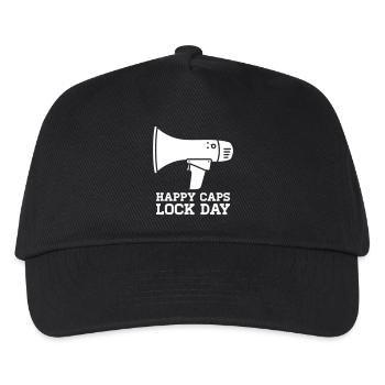 Megaphone Happy Caps Lock Day Nerd - Kids’ Baseball Cap - black - Front