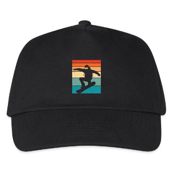 Snowboard rétro - Casquette de baseball Enfant - noir - Devant