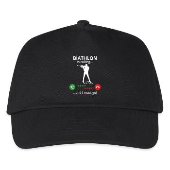 Biathlon ruft und ich muss gehen - Kinder Basecap - Schwarz - Vorne