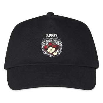 Apfelstillleben Schwarzweiß Vintage - Kinder Basecap - Schwarz - Vorne