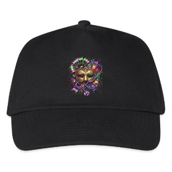 Mardi Gras Krankenschwester-Doktor-Maske - Kinder Basecap - Schwarz - Vorne