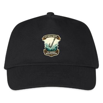 Ich angle nicht ich sammle Geschichten - Kinder Basecap - Schwarz - Vorne