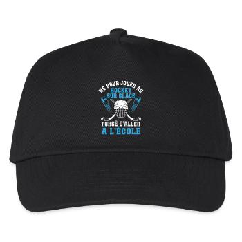 Né pour Jouer Au Hockey sur Glace - Kids’ Baseball Cap - black - Front