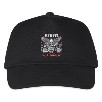 Biker werden nicht grau - Das ist Chrom - Kinder Basecap - Schwarz - Vorne