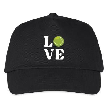 Tennis-Liebhaber - Kinder Basecap - Schwarz - Vorne