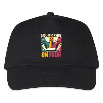 Faschingsprinz on Tour Karneval Konfetti - Kinder Basecap - Schwarz - Vorne